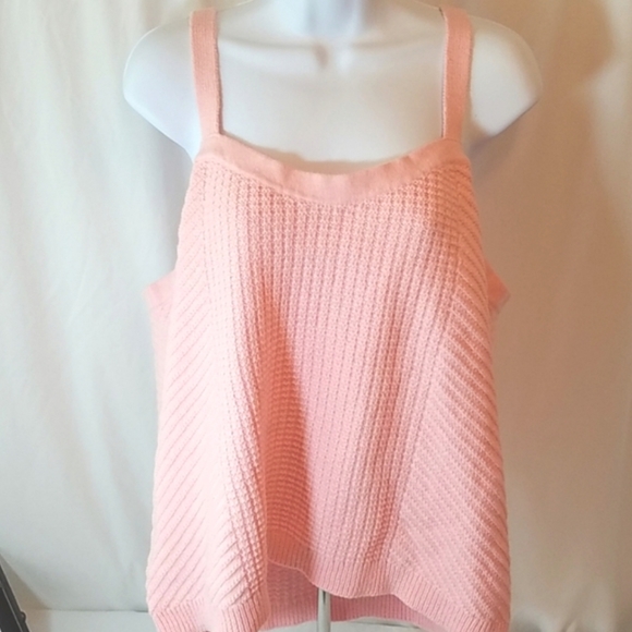 Sandy Liang Women's Plus Size Sweater Tank Top Pink Size 2X - Picture 1 of 4